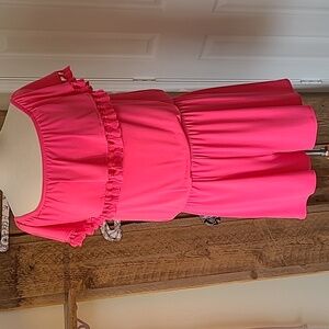 Lily Pulitzer Pink romper with fringe size large